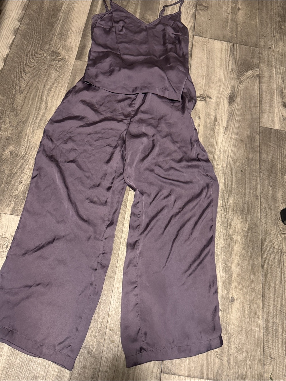 Lavender Satin Camisole Two-Piece Set